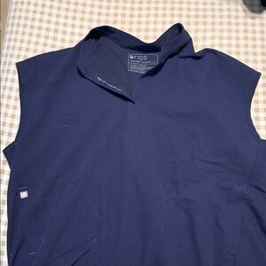 Figs Deep Blue Sleeveless Top